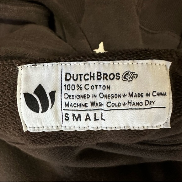 Dutch Bros Coffee Brown Hoodie SMALL+Medium+LARGE+XL 1992 Smile Oregon VINTA… - Picture 6 of 10